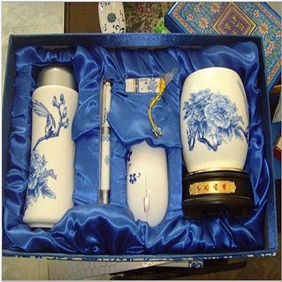【廠家批發 中國風國色天香陶瓷鼠標U盤保溫杯筆筒四件套】價格,廠家,圖片,U盤,深圳市睿祥騰科技-