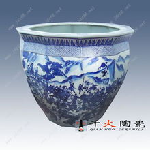 青花纏枝蓮陶瓷大缸,景德鎮(zhèn)陶瓷風(fēng)水大缸